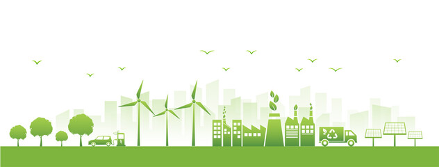 Banner design for Sustainability development and Eco friendly concept, Vector illustration