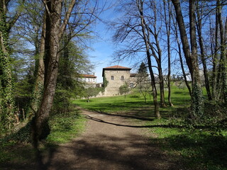 maison, arbre, paysage, ciel, nature, bâtiment, architecture, campagne, parc, chateaux, forêt