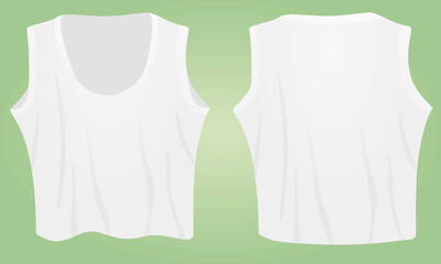 White women crop top. vector illustration