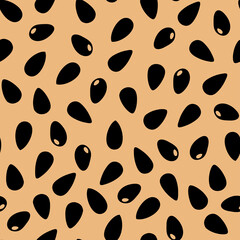 Sunflower seeds pattern vector illustration, seamless background