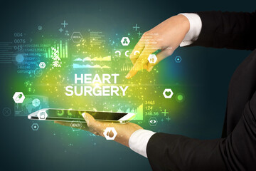 Close-up of a touchscreen with medical inscription