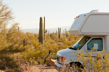 RV camping in Sonora Desert Arizona AZ USA