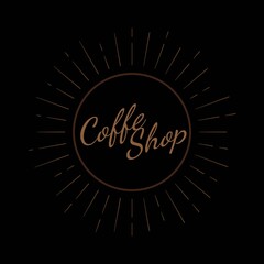 coffee shop. Handwritten circular calligraphy lettering for greeting cards, t-shirt print, posters, prints for home decorations. Vector illustration