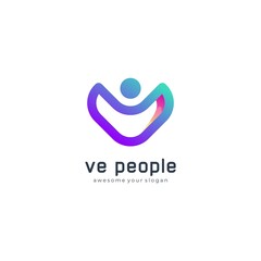 ve people colorful modern gradient logo template