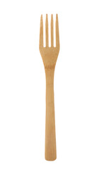 Bamboo fork isolated on white. Conscious consumption