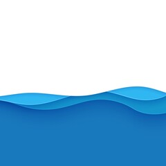 Blue abstract background in paper cut style. Layers of paper wavy water for World Oceans Day 8 June. Vector Earth posters template, ecology brochures, presentations, invitations with place for text.