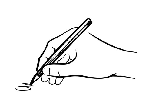 recommend clip art: Hand holds pencil and writes. Vector