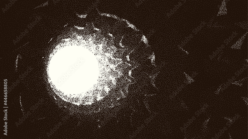 Poster retro styled docking corridor on space station or light at the end of tunnel concept for sci-fi post
