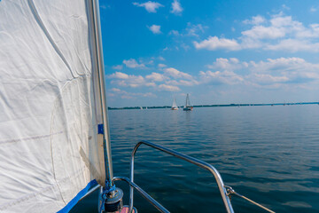 Beautiful sailboat sailing sails blue Mediterranean