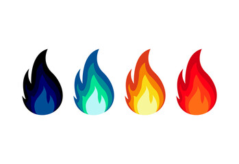fire flames set, flames, fire, burning