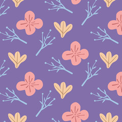 seamless pattern of flower and leaves for fabric