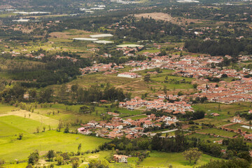 Panorámica del pueblo de Villa de Leyva Boyacá Colombia 
