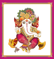 High Resolution Indian Gods Ganesha Digital Painting