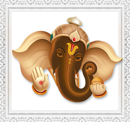 High Resolution Indian Gods Ganesha Digital Painting