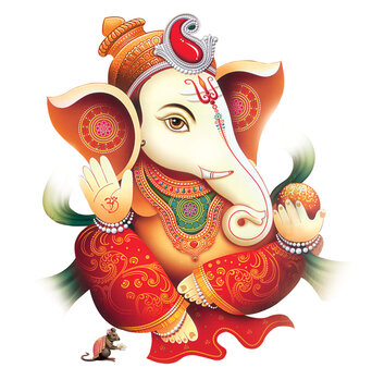 High Resolution Indian Gods Ganesha Digital Painting