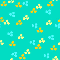Fototapeta na wymiar Seamless pattern with hand drawn vector flowers,illustration for wrapping paper,wallpaper,textile and fabric design,abstract botanical motif for decoration on turquoise background,autumn floral print