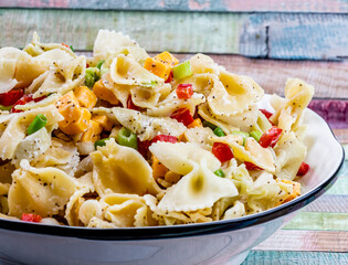 Bow tie pastsa salad. Calgary, Alberta, Canada