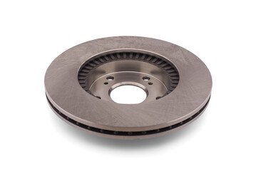 New disc brake rotor for a car isolated on white