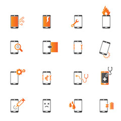 Smartphone repair icon set. Vector illustration	