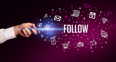 hand holding wireless peripheral concept