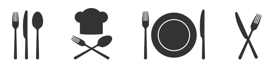 Fork knife and spoon restaurant gastronomy icons