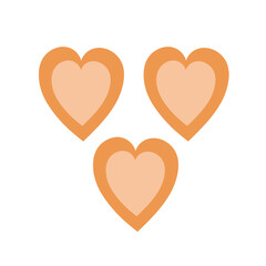 Heart shaped cookies on an isolated background. Tea time. Appetizer or dessert. Design elements. Unhealthy food.