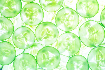 Macro Cucumber,Fresh slice cucumber on white background