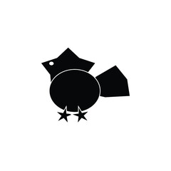 cute chicken vector with star and circle collaboration