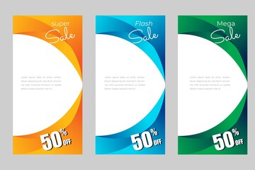 set of horizontal banner with abstract background for advertising