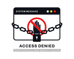 Access denied sign. Popup window locked. Illustration vector