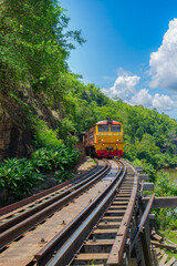 Kanchanaburi Province, Locomotive, Steam Train, Thailand, Train,World war II historic railway,...
