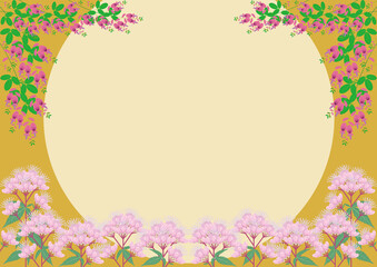 Full Moon, Japanese clover, Thoroughwort Flowers Background