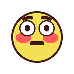 Fototapeta premium Isolated flushed emoji face icon Vector illustration