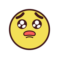 Isolated pleading face emoji icon Vector illustration