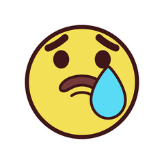 Isolated crying emoji face icon Vector illustration