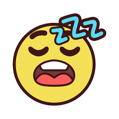 Isolated emoji face sleeping icon Vector illustration