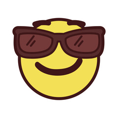 Isolated emoji face with sunglasses Vector illustration
