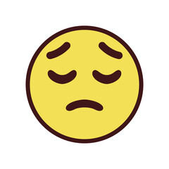 Isolated pensive emoji face icon Vector illustration
