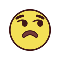 Isolated unamused emoji face icon Vector illustration