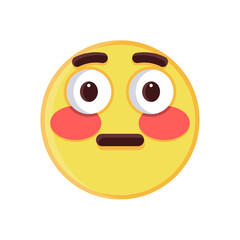 Isolated flushed emoji face icon Vector illustration