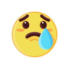 Isolated crying emoji face icon Vector illustration