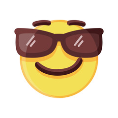 Isolated emoji face with sunglasses Vector illustration