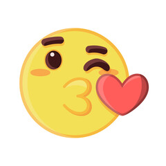 Isolated face emoji kiss with heart Vector