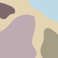 Beautiful feminine background of social media quote post template with minimal abstract organic shapes composition in trendy contemporary collage style, can be used also as flyer, card, cover etc