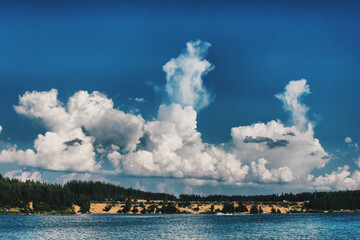 clouds over the lake