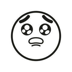 Isolated pleading face emoji icon Vector illustration