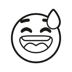 Isolated emoji face of a sweat smile Vector illustration