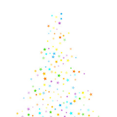 Rainbow Festive Confetti. Carnival Star Falling.