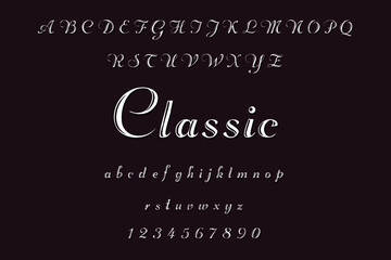 Fototapeta na wymiar Cool Classic Alphabet Font A to Z
