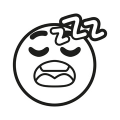 Isolated emoji face sleeping icon Vector illustration